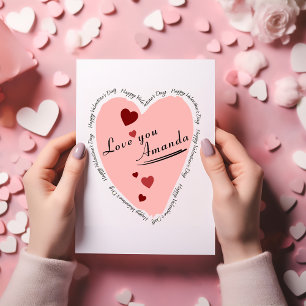 Alles Gute zum Valentinstag Herz Liebeskarte Feiertagskarte