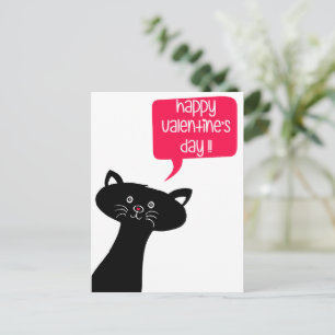 Alles Gute zum Valentinstag! Niedliche Black Cat P Feiertagspostkarte