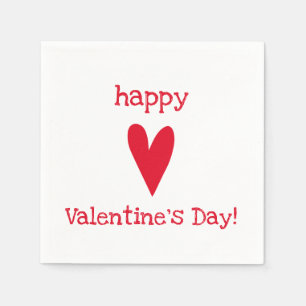 Alles Gute zum Valentinstag! Rotes Herz Serviette