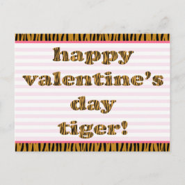 Alles Gute zum Valentinstag Tiger! Streifen und Ti Feiertagspostkarte