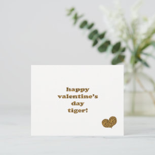 Alles Gute zum Valentinstag Tiger! Tiger Print Typ Feiertagspostkarte