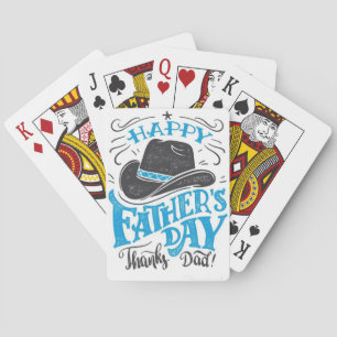 "Alles Gute zum Vatertag Danke Papa!" Cowboyhut Sp Spielkarten