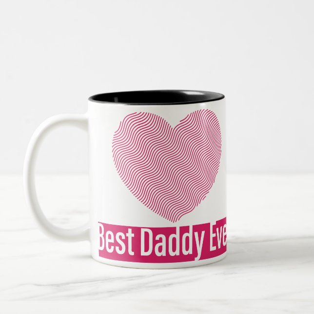Alles Gute zum Vatertag, der beste Papa aller Zeit Zweifarbige Tasse (Links)