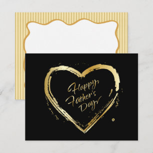 Alles Gute zum Vatertag! Elegante Gold-Herz-Kallig Mitteilungskarte
