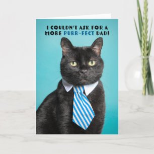 Alles Gute zum Vatertag für Papa Lustige Katze mit Feiertagskarte