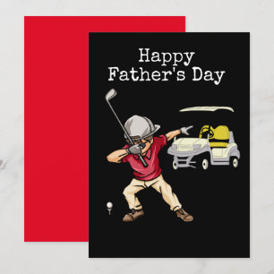 Alles Gute zum Vatertag Golfer dabbing schwarz Feiertagskarte