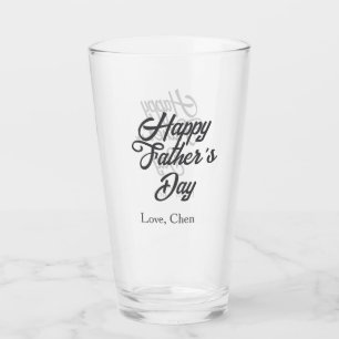 Alles Gute zum Vatertag grauer Name Liebe bester D Glas