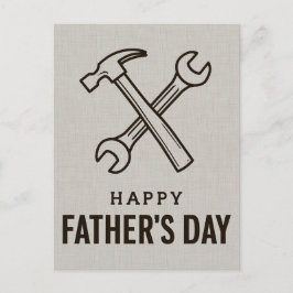 Alles Gute zum Vatertag mit Hammer und Schraubensc Postkarte