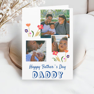 Alles Gute zum Vatertag Papa Blumen Zeichnung 3 Fo Karte