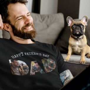 Alles Gute zum Vatertag Papa Von Hund Foto Vorlage T-Shirt