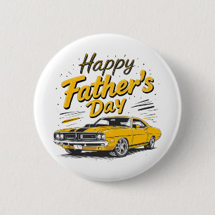 Alles Gute zum Vatertag Vintage Muscle Car Papa Button
