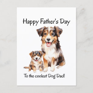 Alles Gute zum Vatertag vom Hund an den coolsten V Postkarte