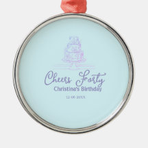Alles Gute zum vierzigsten Geburtstag Kuchen blau