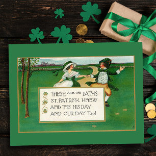 Alles Gute zum Vintagen Irish Children St. Patrick Postkarte