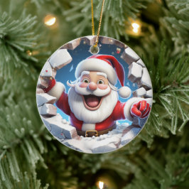 Alles Gute zum Weihnachtsmann. Weihnachtsbild. Keramik Ornament