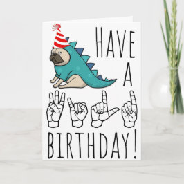 Alles Gute zum Wilden Geburtstag! – ASL-Mops-Party Feiertagskarte