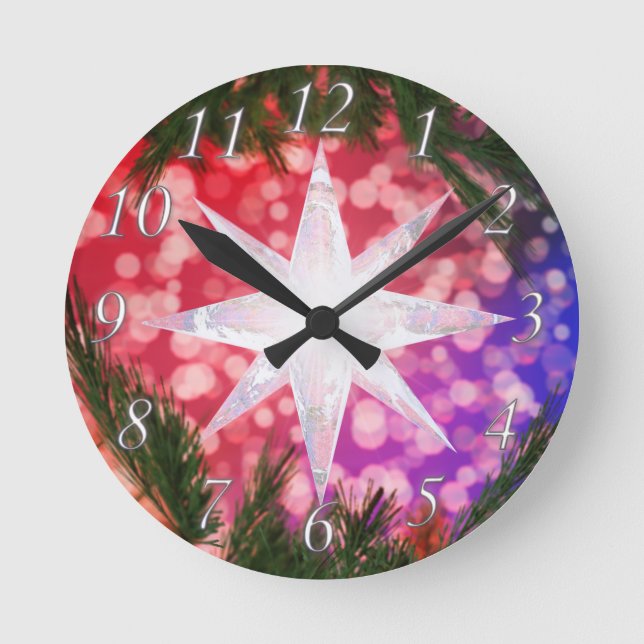 Alles Gute zur Weihnachtszeit Runde Wanduhr (Vorderseite)