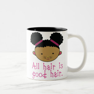 Alles Haar ist gutes Haar (Afropuff Häschen) Zweifarbige Tasse