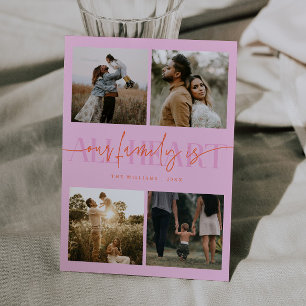Alles Herz Orange Pink Multi Foto Valentinstag Feiertagskarte