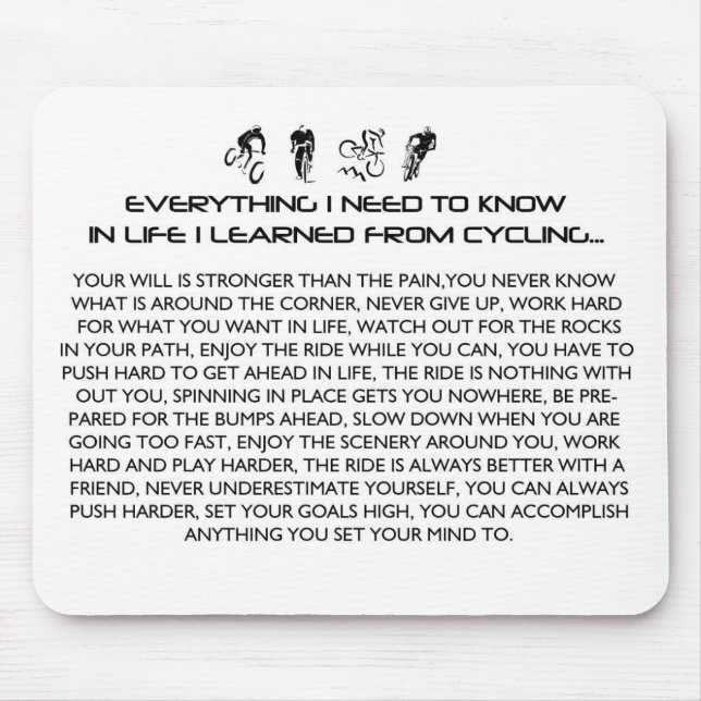 ALLES I LEARNED-CYCLE MOUSEPAD (Vorne)
