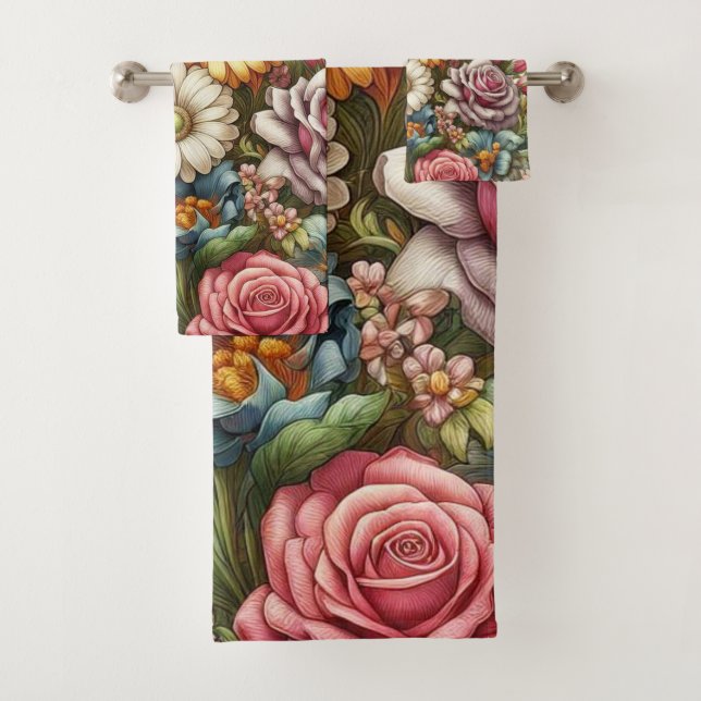 Alles in allem Blumendesign Badhandtuch Set (Insitu)