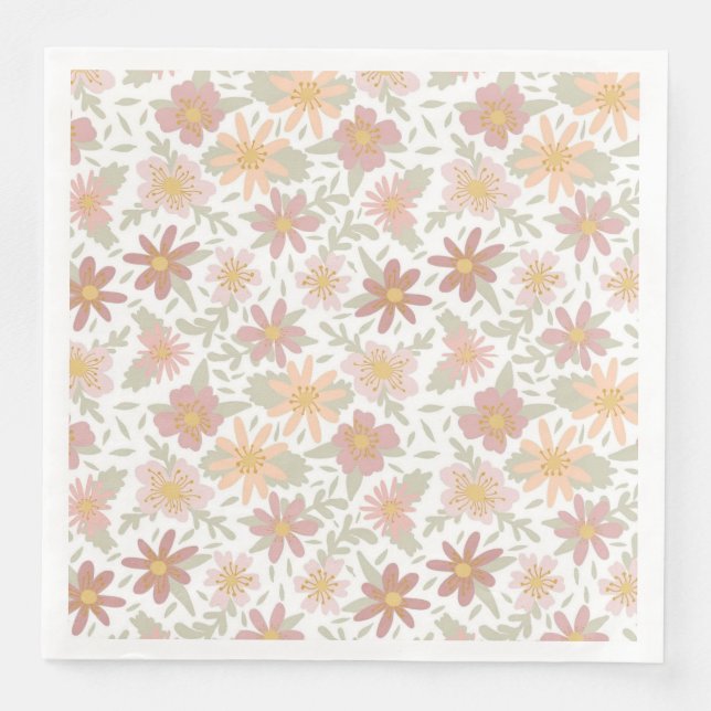 Alles in allem Blumendesign Serviette (Vorderseite)