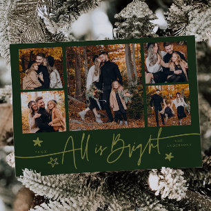 Alles in allem eine helle Green Multi Foto Ferienk Feiertagskarte
