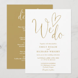 Alles in allem machen wir eine Herz-Gold-Hochzeit Einladung