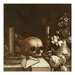 Alles in Allem Schwarze Kontur Kunst Poster