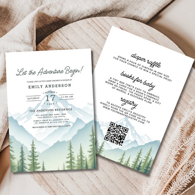 Alles in einem Abenteuer beginnt Woodland Baby Dus Einladung (Von Creator hochgeladen)