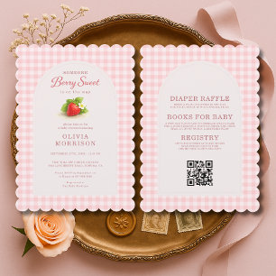 Alles in Einem Berry Sweet Strawberry Baby Shower Einladung