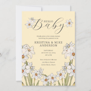 Alles in Einem Gelben Frühling Hallo Baby Shower Einladung