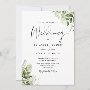 Alles in einem grünen Foto Hochzeit Einladung