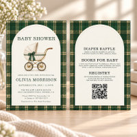 Alles in Einem Grüner Karierter Vintage-Baby-Party
