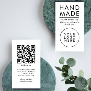 Alles-in-einem handgefertigtes QR-Code-Logo modern Visitenkarte
