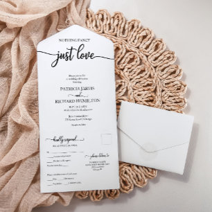 Alles-in-einem-Hochzeitseinladung mit RSVP-Postkar All In One Einladung