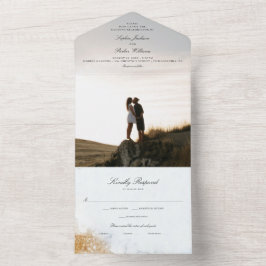 Alles in einem klassischen Luxus-Marmor-Hochzeitsl All In One Einladung