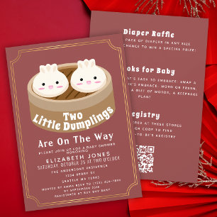 Alles in einem kleinen Dumpling Twins Baby Dusche Einladung