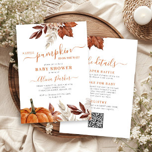 Alles in einem kleinen Kürbis Herbst Baby Shower Einladung