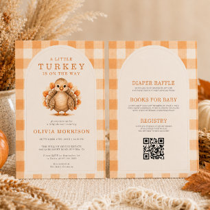 Alles in Einem Kleinen Truthahn Herbst-Baby-Shower Einladung