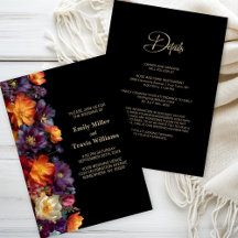 Alles in Einem Lila und Orange Floral Schwarze Hoc