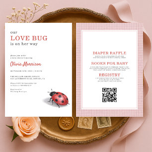 Alles in Einem Love Bug Ladybug Baby Shower Einladung