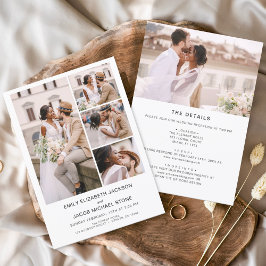 Alles in einem Minimalistischen Foto White Wedding Einladung