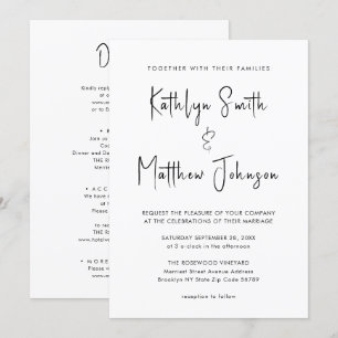 Alles in einem modernen Drehbuch Minimalistische H Einladung