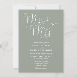 Alles in einem Mr. und Mrs. Chic Sage Green Weddin Einladung