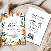 Alles in einem rosa gelben Lemon Baby Dusche