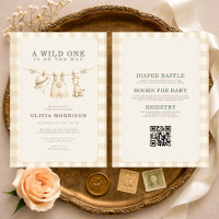 Alles in Einem Safari Wild One Gingham Baby Shower