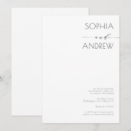 Alles in einer einfachen, modernen Kalligrafie-Hoc Einladung