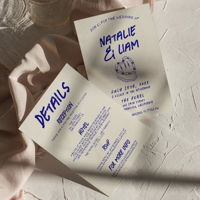 Alles in einer Grunge Hand gezeichnete Kuchen Retr Einladung (Von Creator hochgeladen)