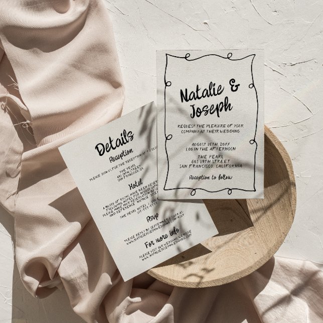 Alles in einer Hand geschrieben moderne Frame Retr Einladung (Von Creator hochgeladen)